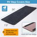 RV Step Covers 4 Pack 24" Wide x 7.5" Deep Camper Step Covers, Non Slip RV Stair Treads for Travel Trailers, Mobile Home, Motorhome (Gray)