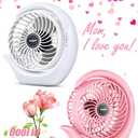 Viniper Portable Rechargeable Fan, Small Desk Fan : 3 Speeds & about 8-24 Hours Longer Working, 180 Rotation, Portable Desktop Fan Small but Mighty, Strong Wind (White, Light Black Blade)6.2 Inch