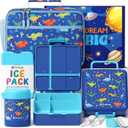 Fimibuke Kids Bento Snack Lunch Box with 4 Compartment, Insulated Lunch Bag, Stainless Steel Vacuum Thermo Food Jar, Ice Pack, Utensils Set, Birthday Gifts for Age 3-12 Back to School Toddler Girl Boy