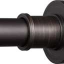 BRIOFOX Industrial Shower Curtain Rod - Never Rust Non-Slip 43-72 Inch Stainless Steel, Bronze, Painted-gold Finial