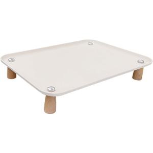 Large Elevated Cat & Dog Bowl Stand,3 inch Height Raised Feeder Compatible with Most Automatic Pet Feeders & Water Fountains, Anti-Slip & Spill-Proof Large Pet Food Tray,17 x 12 Inches (White)