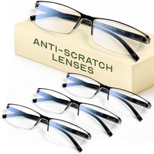 Gaoye 2.75 Executive Style Reading Glasses Men - Durable Readers with Blue Light Filtering- Comfortable Fit with TR90 Frames (4black)