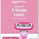 Amazon Basics Women's 5-Blade Razor for Smooth, Close Shave, FITS Amazon Basics Handle and Venus Handles, Ideal for Sensitive Skin, Includes 1 Handle, 12 Cartridges & 1 Shower Holder