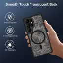 for Samsung Galaxy S25 Ultra Case, Black Floral Flower Pattern Print Case [Compatible with MagSafe] [Translucent Matte] Cute Slim Shockproof Protective Women Girls Phone Case 6.9", Floral Flower