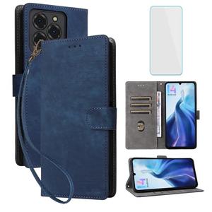 IUQXU for Ulefone Note 20 Pro Wallet Phone Case with Screen Protector [RFID Blocking] Leather Card Holder Kickstand Women Men Cell Phone Case for Ulefone Note20 Pro Note 20Pro Ulefone Note20Pro Blue