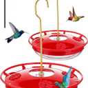 FEED GARDEN Hummingbird Feeders for Outdoors, 2 Pack 16oz Leak-Proof Dish-Style Nectar Feeder Built-in Ant Moat, 5 Feeding Ports, Wide Mouth Easy Clean, BPA-Free Plastic Gifts for Women Mom