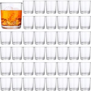 Gerrii 48 Pcs Clear Plastic Tumblers Drinking Cups Reusable Unbreakable Juice Acrylic Glasses Dishwasher Safe Plastic Glasses for Adults Picnic Party Kitchen (8 oz, Classic)