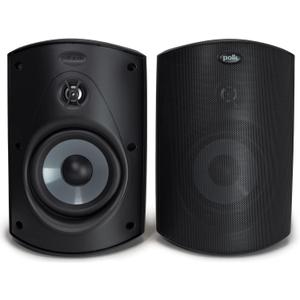 Polk Audio Atrium 5 Outdoor Speakers with Powerful Bass (Pair, Black), All-Weather Durability, Broad Sound Coverage, Speed-Lock Mounting System