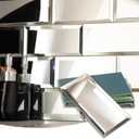 Lovdeco Mirror Subway Tile, Beveled Mirror Backsplash 3x6 Inch for Kitchen Bathroom Wall (40 Pcs, 5 SQ.FT) (Silver)