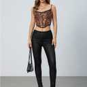 MakeMeChic Women's Faux Leather Stretch Skinny Pants High Waisted Double Button Leggings Club Party Pants (XXL)