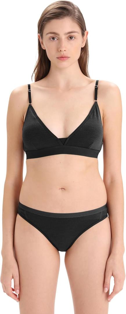 Icebreaker Merino Women's Merino 150 Siren Bra W/Inserts (Medium, Black)