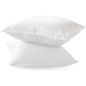 Elegant Comfort Set of 2 Throw Pillow Inserts with Poly-Cotton Shell Siliconized Fiber Filling - Sofa Bed and Couch Pillows - Indoor Decorative Pillows 12 x 12 Inch, Pack of 2