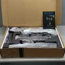 Universal TV Stand Tabletop TV Mount with Power Outlet for 50-90 Inch OLED LED Monitors, 9 Levels Height Adjustment, Ambient Lighting on The Bottom Holds up to 150lbs, Black 600x400mm