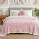 Breling Bow Sherpa Throw Blanket 50"x 60" Coquette Plush Thick Warm Soft Cute Blanket for Bed Sofa Couch Aesthetic Preppy Bedding Stuff Room Decor Gifts for Fall Thanksgiving Christmas (Pink)
