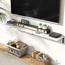 Fun Memories Deep Floating Shelves, 32W x 8D Floating Shelves Set of 2, Wall Mounted Shelf with Metal Brackets, Rustic Wood Wall Shelf for Bathroom, Kitchen and Living Room, White, 31.5"w x 8"d