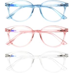 SIGVAN Progressive Multifocus Reading Glasses Blue Light Blocking Women Men Computer Eyeglasses Spring Hinge Readers (3 Mix-2, 1.75)