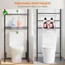 EAGMAK Over The Toilet Storage Rack, 4-Tier Bathroom Organizer with Adjustable Shelves & Basket, Rust-Resistant Metal Over Toilet Shelf for Small Bathroom Space Saving, Black