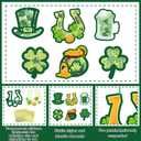 HABDJILTY 36PCS St Patrick's Day Crafts Kit,Paper Shamrock Suncatchers, Window Stained Glass Effect Art Supplies,St Patrick's DIY Kits for Holidays Party Home Classroom Crafts Creative Activities