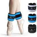 Ankle Weights for Women & Men - 0.5lb/1lb/2lb/3lb Pairs for Walking, Running, Yoga, Fitness - Premium Ice Silk Fabric - Comfortable, Durable & Tear Resistant (Black-Blue)