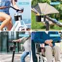 2-in-1Stroller Cup Holder with Phone Holder, 360 Rotatable Strong Clip, Large Storage Box for Stroller, Wheelchair, Walker