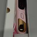 Go Brush Pro, 3-in-1 Cordless Negative Ion Hair Straightener & Curle & Comb for Thick Hair, 4 Temps Fast Heating MCH Ceramic Coating, Anti-scalding Comb Teeth, Smoothes Frizz (Pink)