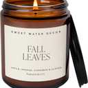 Sweet Water Decor Fall Candles for Home Scented - Hand Poured Soy Wax Autumn Candle with Apple & Cinnamon Scent - 40 Hour Burn Time Long Lasting Fall Candles Soy - Amber Glass Jar for Candle Decor (Tan Label)