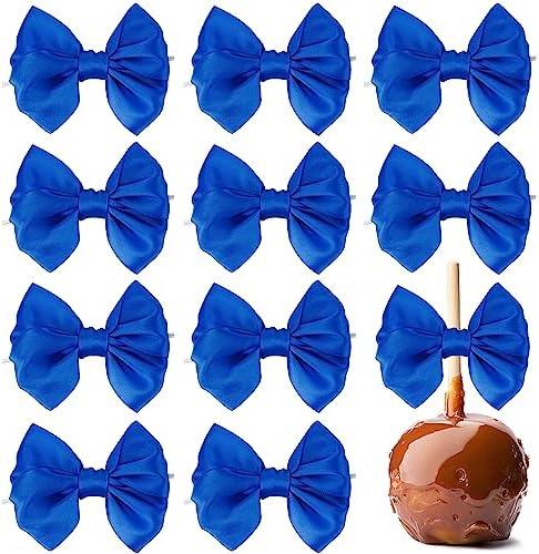 AIMUDI Royal Blue Satin Ribbon Twist Ties & Bows for Treat Bags, Crafts, Gift Wrapping, Cake Pops & Wedding Favors - 24 Counts