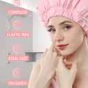 Years calm Heat Cap For Deep Conditioning Shower CapReusable Three-Layer Structure Waterproof Hair Cap  Applicable Tofor Bathing, Hair Care, And Other Uses (Pink, One Size)