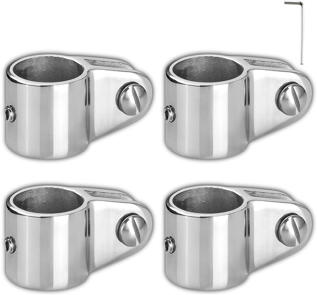 TINGZHIGO Marine Bimini Top Jaw Slide 316 Stainless Steel Fit for 1 inch or 7/8 inch Round Tube, Heavy Duty, Boat Bimini Top Hardware(4-Pack)