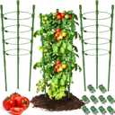 Legigo 3 Pack 30 Inch Plant Support Cages Tomato Cage for Garden- Plant Cages Adjustable Rings, Tomato Plant Support Stakes Trellis for Pots, Peppers, Cucumbers and Flowers with 10 Plant Clips