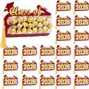 Motiskyy 30 Pack 2026 Graduation Candy Card Class of 2026 Grad Party Favor Supplies Candy Dome Greeting Card with Tassel Chocolate Holder College High School Graduate Gift Box DIY(Burgundy,Gold)