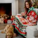 Newwiee Christmas Throw Blanket 50" x 60" Soft Knit Throw Blanket for Bed Couch Sofa Living Room, Travel Lightweight Warm Decorative Holiday Theme Home Christmas Decor Gift (Gingerbread Man)