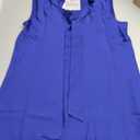 Kasper Women's Sleeveless Tie Front Blouse, Blue, Size XS