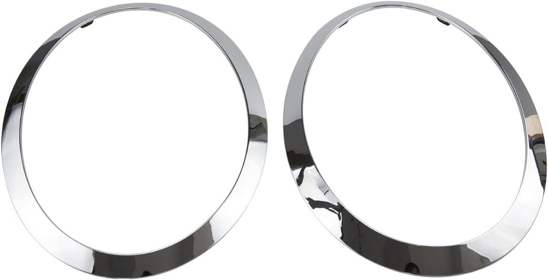 RLB-HILON Headlight Trim Ring Compatible with MINI Cooper F55 F56 F57 2014 2015 2016 2017 2018 2019 2020 2021 Year, 1Pair Chrome Headlight Bezel for Driver and Passenger Side