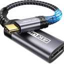 JSAUX USB C to DisplayPort Adapter 4K@60Hz, Type C to Display Port Cable Adapter Compatible with iPhone 17 Pro/15, MacBook Pro 2019 2018, Surface Book, Dell XPS, Samsung Galaxy S24 S23 Note 20-Grey