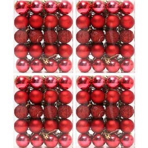160 Pcs Christmas Balls Ornaments for Xmas Tree - Shatterproof Christmas Tree Decorations Small Hanging Ball 1.18" X 160 Pack (Red)