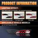 2PC Rear Bumper Reflectors Light,Brake Tail Light Lamps Compatible with for Ford Focus 2012-2018 & Hatchback 2012-2014Not fit ST SEL,LED Reflector DRL Turn Signal Lights Kit (Smoked)