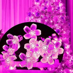 FULLBELL Pink LED String Lights 33ft 100 Bulbs - Waterproof Flower Fairy Lights with 8 Modes for Bedroom, Wedding, Christmas Party Decor - Indoor/Outdoor Pink Lights for Romantic Home Decor