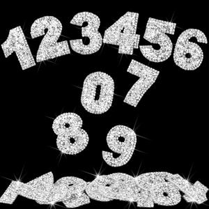 Locacrystal 60pcs Bling Rhinestone Numbers Sticker 6sets 0-9Digits Self-Adhesive Iron on Crystal Numbers Stickers for DIY Crafts Laptop Gifts Furniture Car Clothing Decorations (Silver+White,1.73")