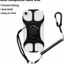 Universal Protector Phone Tether, Phone Lanyard Silicone Holder with Detachable Ring Grip,Fit Outdoor/Hiking/Fishing(Black-B)