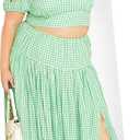 City Chic Amber Puff Sleeves Pleated Set XS