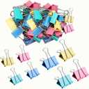 60pcs Colored Binder Clips Paper Clamps Assorted Size Small, Medium, Large Binder Paper Clips