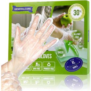 Disposable TPE Cooking Gloves, Ideal for Cleaning and Food Prep, Latex & Powder Free, Food safe (Small)