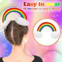 Crazy Hair Clip Kit Crazy Hair Day Accessories for Girls Funny Head Band for Kids and Adults Party Gift(Rainbow)