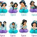 8Pcs Princess Jasmine Table Centerpieces Birthday Party Supplies Double Side Table Decorations for Kids Party Decorations