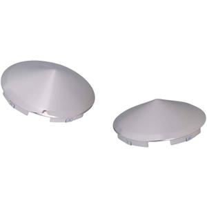 2 x Hub Cap Covers for semi Trucks, 4 Even notches, Lips: 7/16", Mirror Finished L304 Stainless Steel, 2 PCS Pack (Point, Chrome Metal)