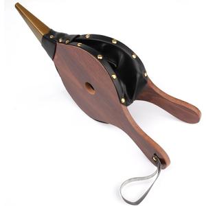 Brown Wood Fireplace Bellows 15" x 6.5" Outdoor Cooking Fan Air Blower