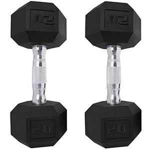 Saorzon Dumbbells Set of 2  20LBs , Exercise Fitness Dumbbell for Home Gym Free Weights Hand Hex Dumb Bells