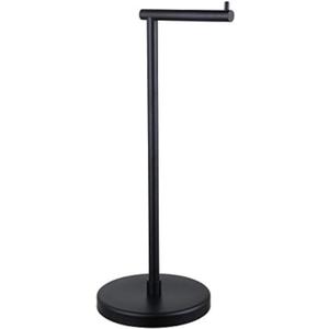 GERZ Bathroom Toilet Paper Holder Stand Modern Tissue Roll Holder SUS304 Stainless Steel Rustproof Freestanding, Matte Black DZY002-BK