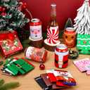 24 Pcs Christmas Beer Can Coolers Sleeves Bulk Collapsible Drink Insulator Sleeve Neoprene Xmas Santa Snowman Reindeer Beverage Coolies for Party Favors